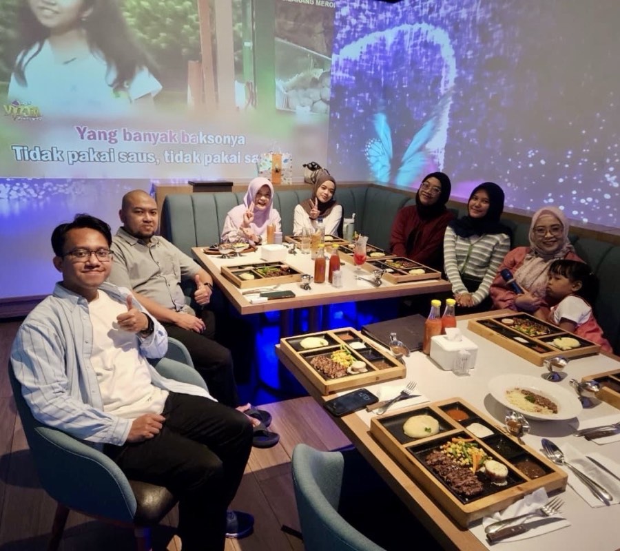 Group members enjoying a semester gathering